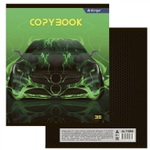 Тетрадь 36 л., А5, клетка, Alingar "Super car", скрепка, офсет, мелованный картон (стандарт), 5 дизайнов в пленке т/у