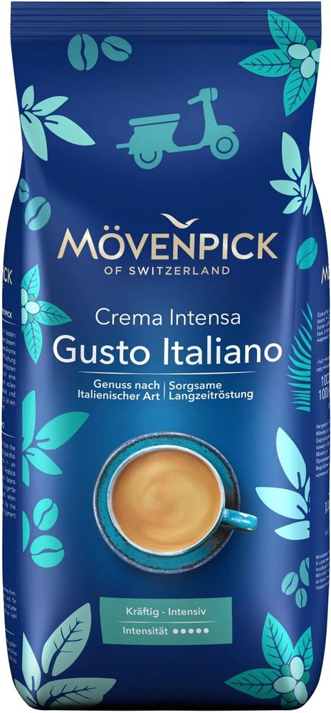 Кофе в зернах Movenpick Caffe Crema Gusto Italiano 1000 г, 2 шт