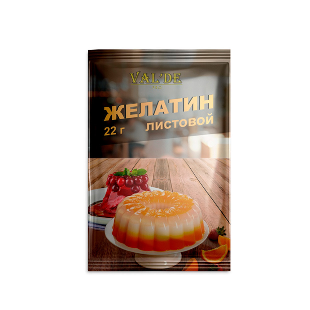 Желатин листовой Valde, 22 г (220 блюм)