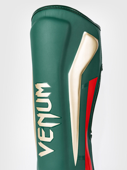 Щитки Venum Elite Green/Gold/Red