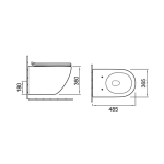 Унитаз подвесной Globo VT1-14SMG безободковый, цвет матовый серый, ультратонкое сиденье soft-close