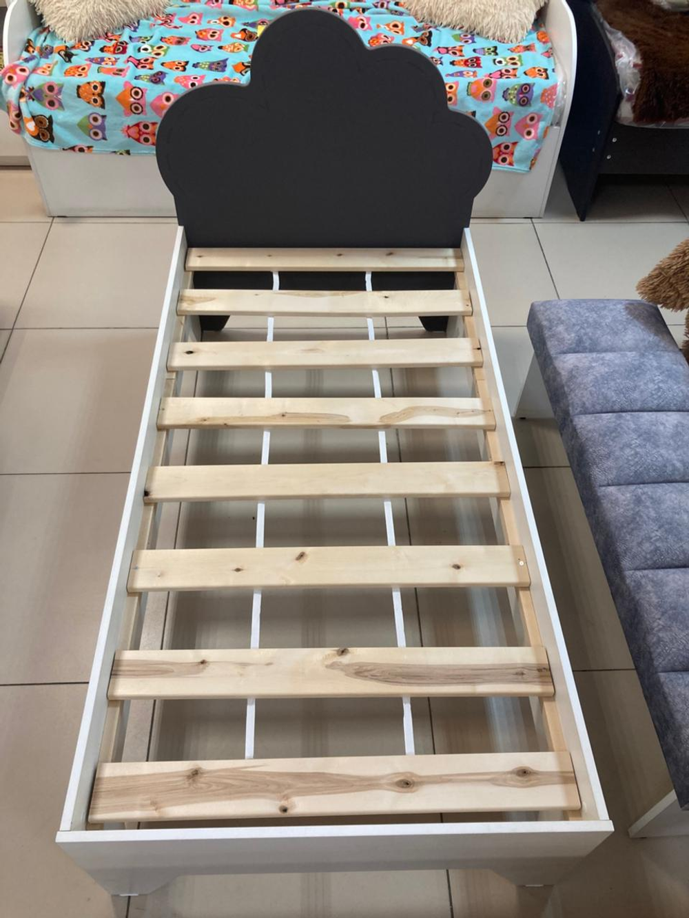 Кровать Облако 800*1600 белый/графит (ладе)