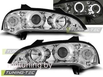 Передние фары Opel Tigra angel eyes chrome