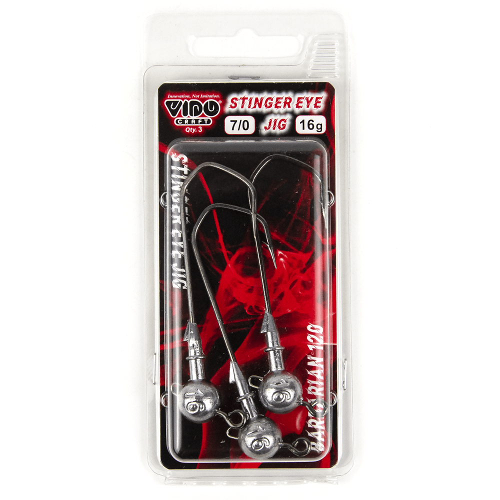 Джиг некрашеный Stinger Eye Jig, крючок Vido Craft VD-079 7/0 (3шт/уп)
