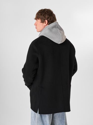 Черное шерстяное полупальто HEATHEN
