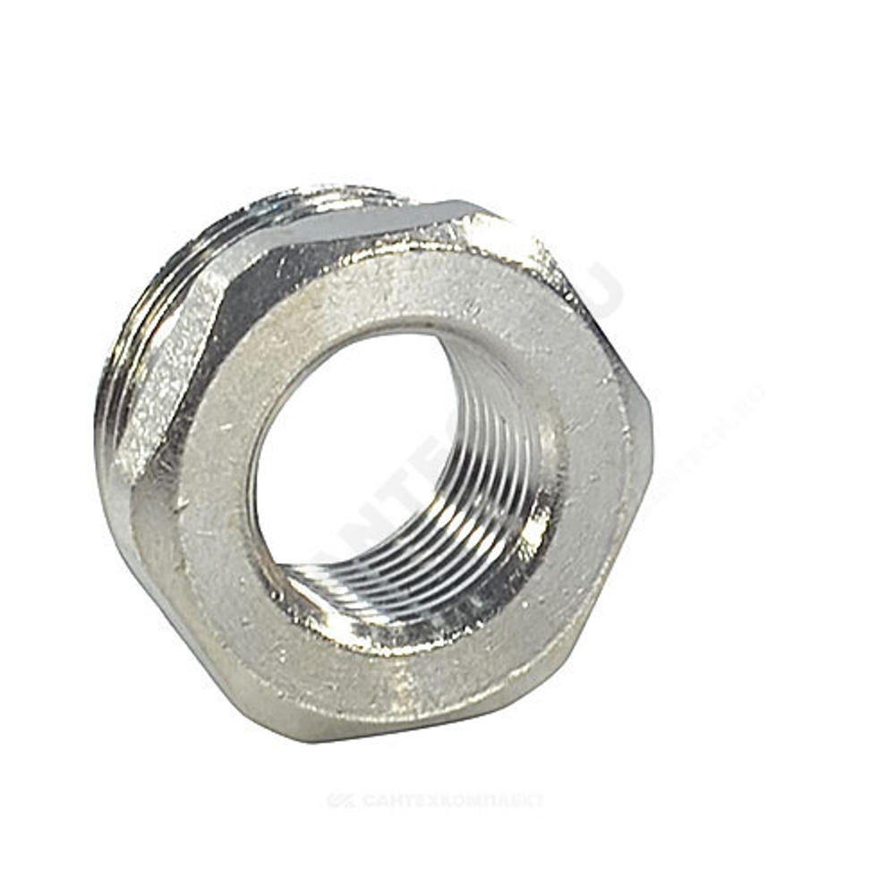 Футорка латунь никель Ду 25х15 (1"х1/2") НР/ВР VALFEX VF.581.N.100.012