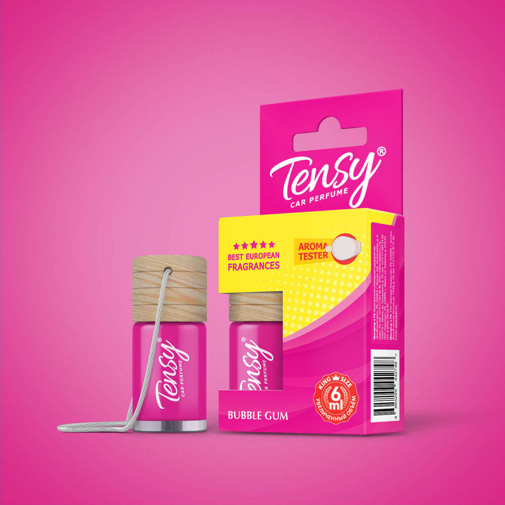 Ароматизатор "Tensy" подвесной бутылочка 6мл Бабл гам (15шт/бл)