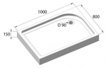 Акриловый поддон для душа BelBagno Tray R 100x80x15 TRAY-BB-AH-100/80-15-W-R Белый R с антискользящим покрытием