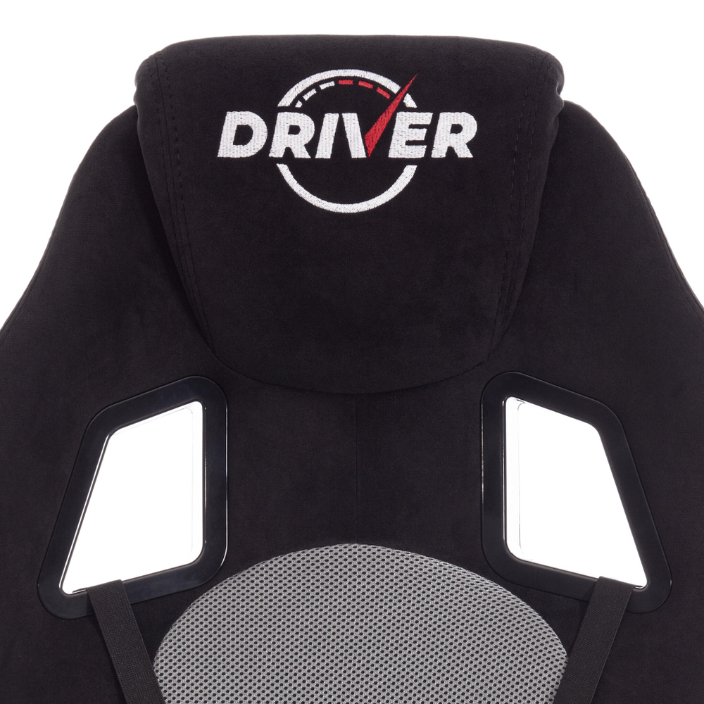Кресло DRIVER (22) флок/ткань, черный/серый, 35/TW-12