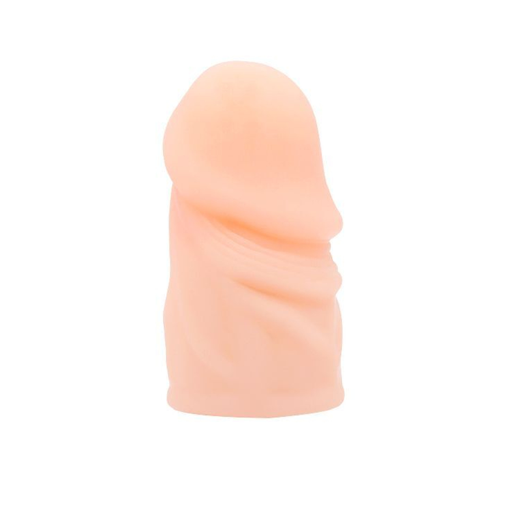 Телесная насадка-удлинитель на пенис фаллической формы - 7,5 см. (Цвет: телесный)