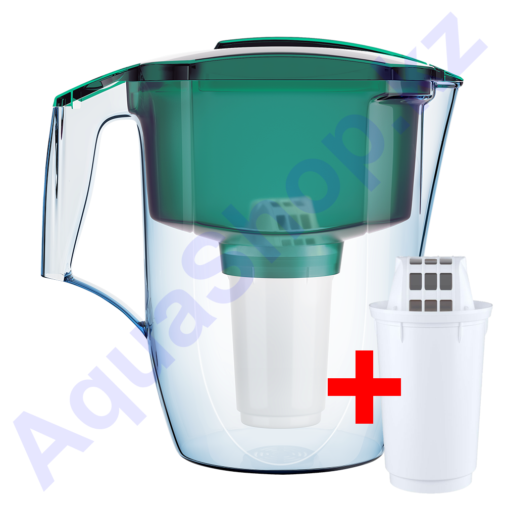 Зелёный кувшин Аквафор Гарри с дополнительным модулем