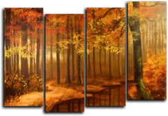 Модульная картина "Желтый лес"