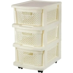 Комод Plast Team STOCKHOLM с корзинами на колесиках трехсекционный 37х56,3см молочный т