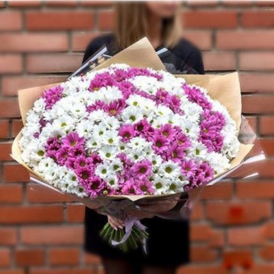 Букет из 35 кустовых хризантем