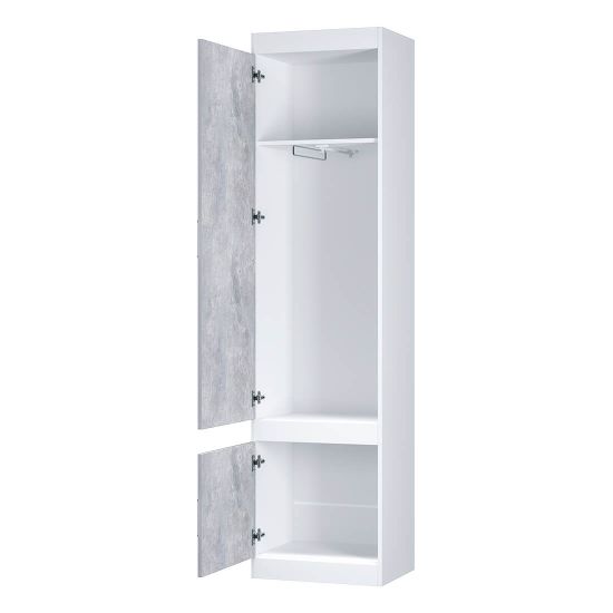 Паскаль Шкаф закрытый белый / цемент светлый