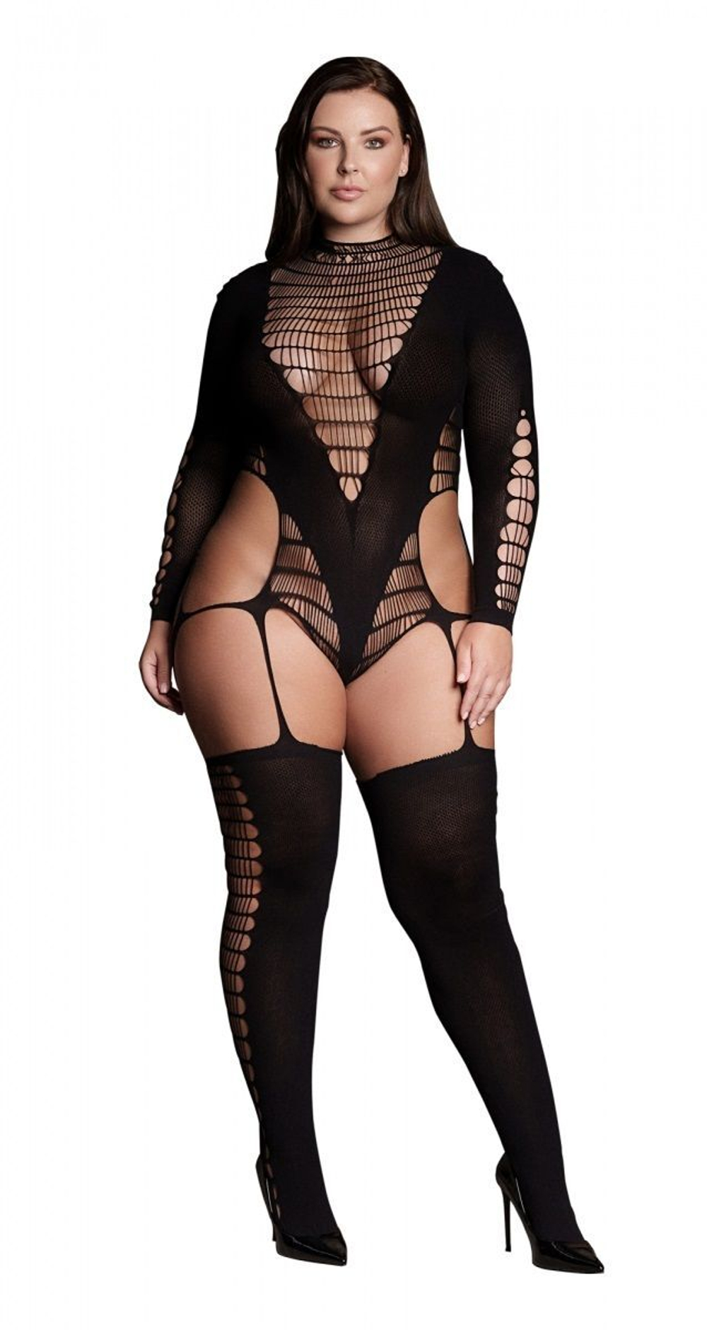 Оригинальный боди-комбинезон Kalyke XXIII Bodystocking with Turtleneck (Размер: XL-XXL-XXXL) (Цвет: черный)