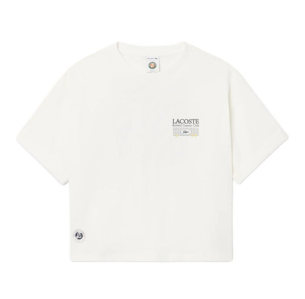 Женская теннисная футболка Lacoste Roland-Garros Edition Graphic - white