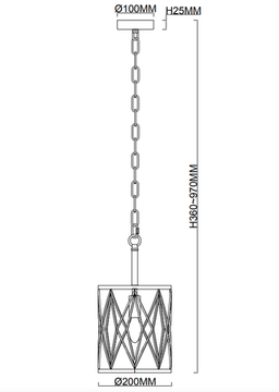 Светильник подвесной 1*Е14 3020/05/01P бронза Rombik Stilfort