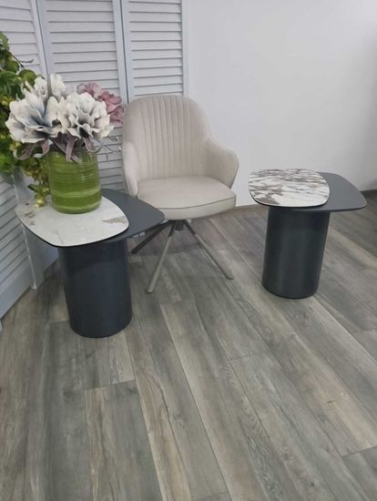 Стол кофейный ARVID TL-312 испанская керамика на стекле/ МДФ окраш. / темно-серый МДФ каркас