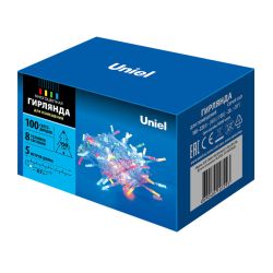 ULD-S0500-100-DTA MULTI IP20 CRYSTAL Гирлянда светодиодная. 5м. 100 светодиодов. Разноцветный свет. Провод прозрачный. TM Uniel.
