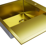 Мойка настол.монтаж 60х50 (3,0) лев. вып 3 1/2  MIXLINE ПРО С ФАСКОЙ 20см с сифоном (золото)