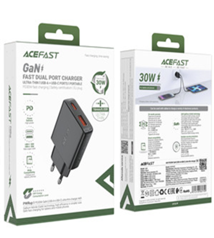 A69 PD30W GaN (USB-A+USB-C) ultra-thin charger (EU)