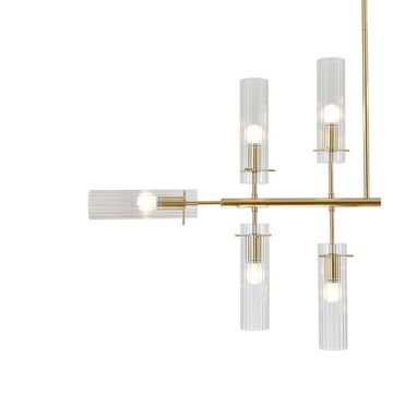 Люстра на штанге 12*E14 V000565 11053/12R Gold золотой Saetta Indigo