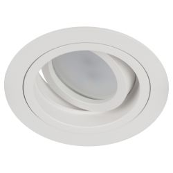 Встраиваемый светильник алюминиевый ЭРА KL84 WH MR16/GU5.3 белый | Алюминиевые встраиваемые светильники