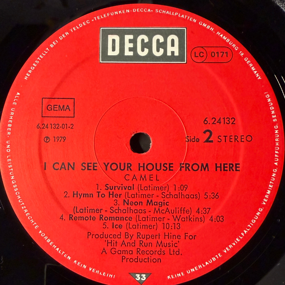 Camel ‎– I Can See Your House From Here (Германия 1979г.)