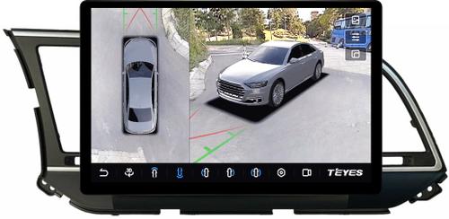 Магнитола для Hyundai Elantra 6 2016-2018 (штатная КЗВ, рамка тип 1) - Teyes CC3-2K-360 монитор 13" 2K QLED на Android 10, Быстрая, CarPlay, 4G SIM-слот, 4 камеры в комплекте
