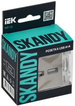 SKANDY Розетка USB A+A 3,1А SK-R15N металл никель IEK