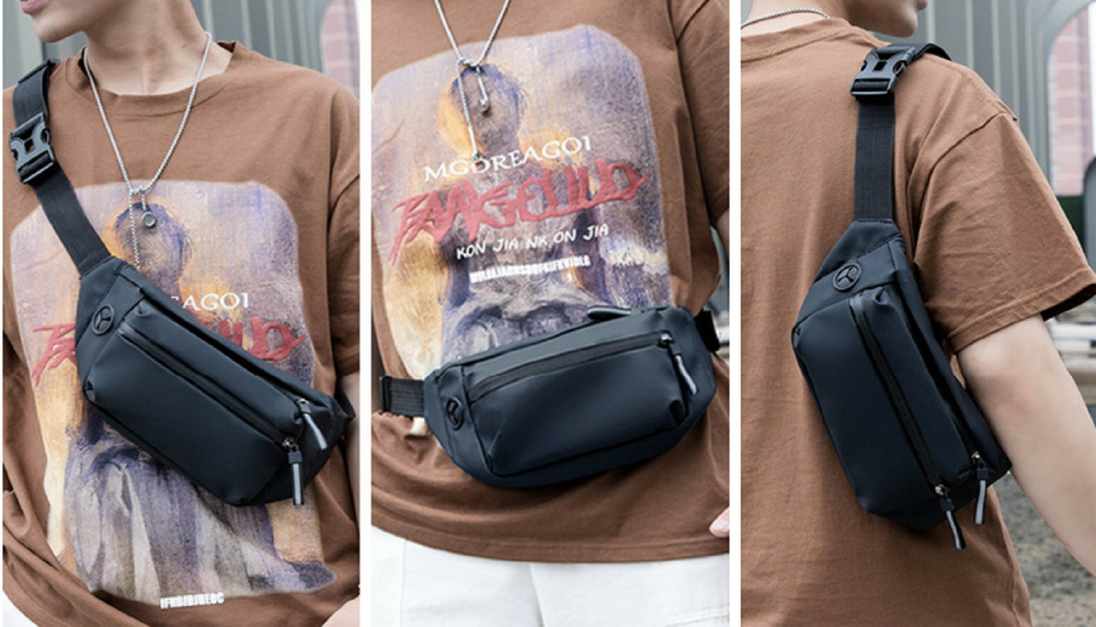 Сумка на пояс мужская через плечо на плечо поясная для документов спортивная, синяя