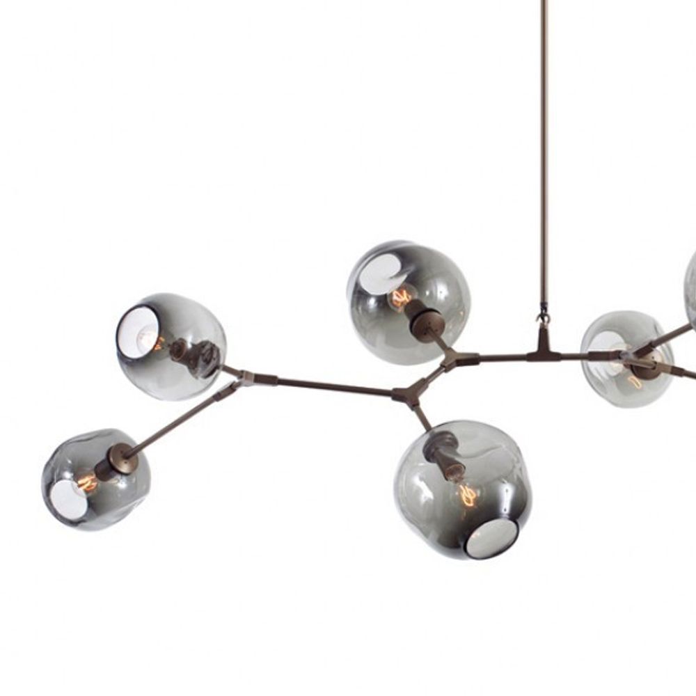 Люстра Bubble 8 black/smoky