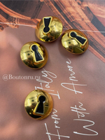 Пуговицы Скиапар. объемные "Скважина" золотистые с черной эмалью