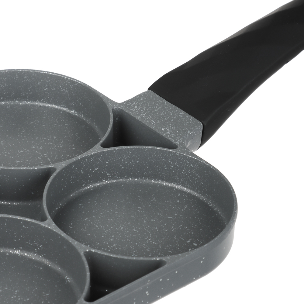 Сковорода литая тм SATOSHI 4 секции, 18см, антипригарное покрытие мрамор, индукция