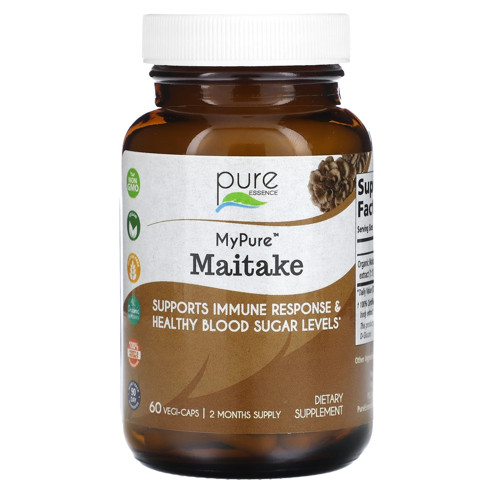 Pure Essence, MyPure, майтаке, 500 мг, 60 растительных капсул
