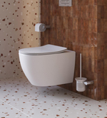 Унитаз подвесной безободковый с сиденьем и смывом TORNADO Cezares STREAM-TOR CZR-2426-TH-TOR/SC