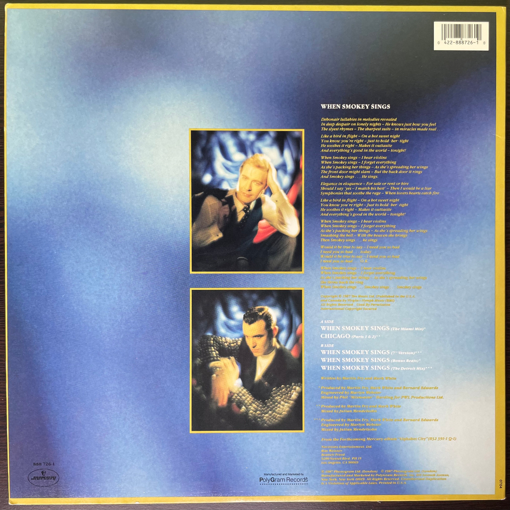 ABC ‎– When Smokey Sings (США 1987г.) EP