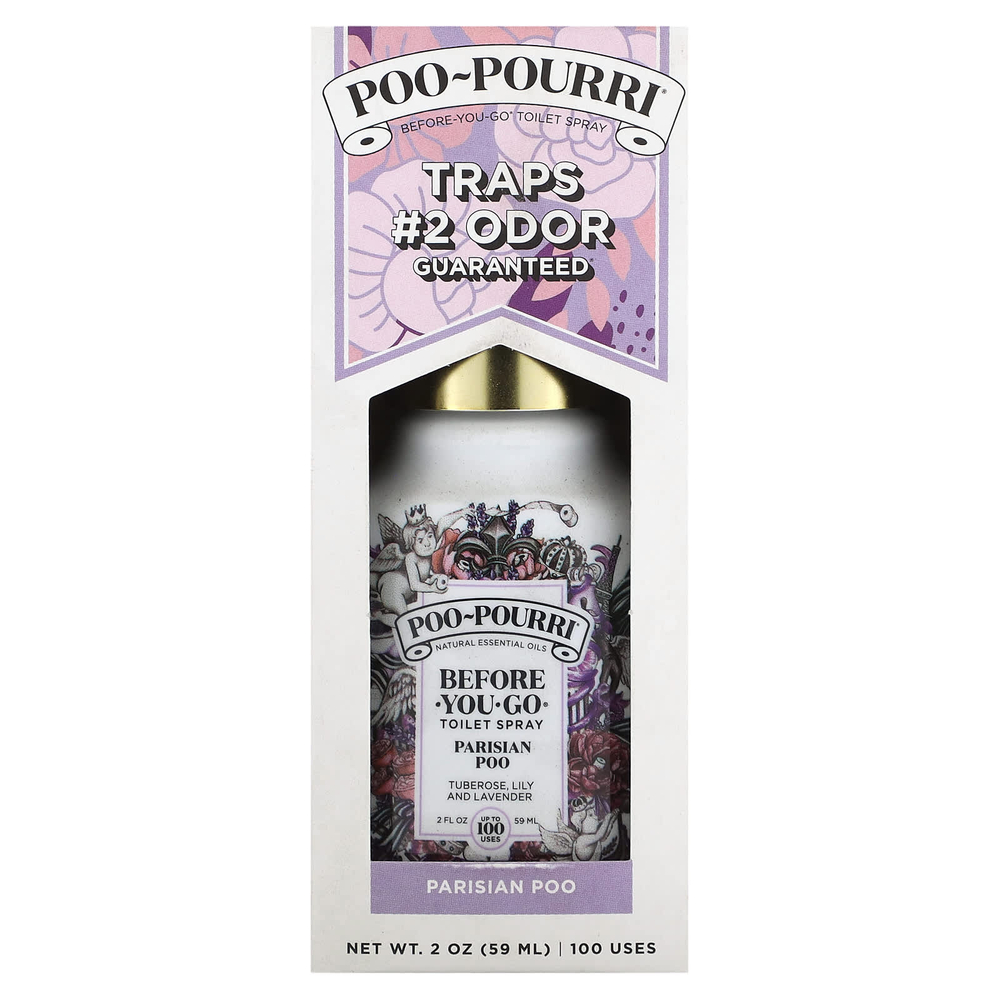 Poo-Pourri, Before-You-Go, спрей-освежитель для туалета, Parisian Poo, 59 мл (2 жидк. унции)