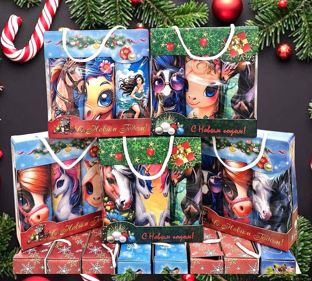 Кухонные салфетки 25*25 в коробке (3шт) Символ года