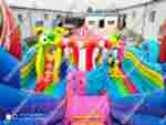 Коммерческий надувной батут "Парк развлечений 2" 12*7*7 м без фигуры клоуна