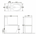Унитаз компакт BelBagno Amanda BB051CPR без бачка и сиденья