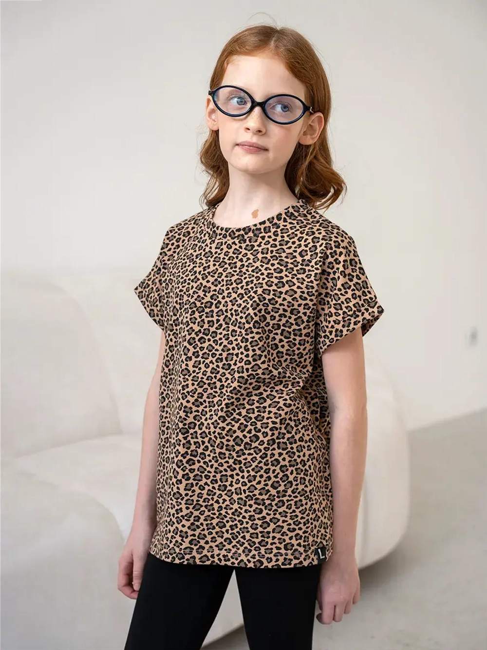 Футболка для девочки леопардовая