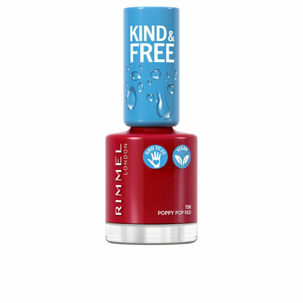 лак для ногтей Rimmel London Kind &amp; Free 156-poppy pop red (8 ml)