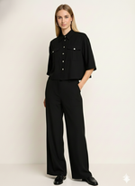 Брюки широкие из легкой ткани для парикмахера