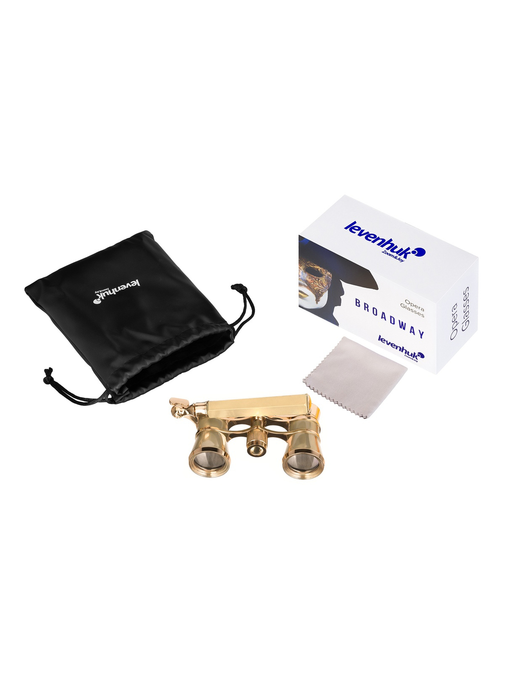 Театральный бинокль-лорнет Levenhuk Broadway 325E Золотистый