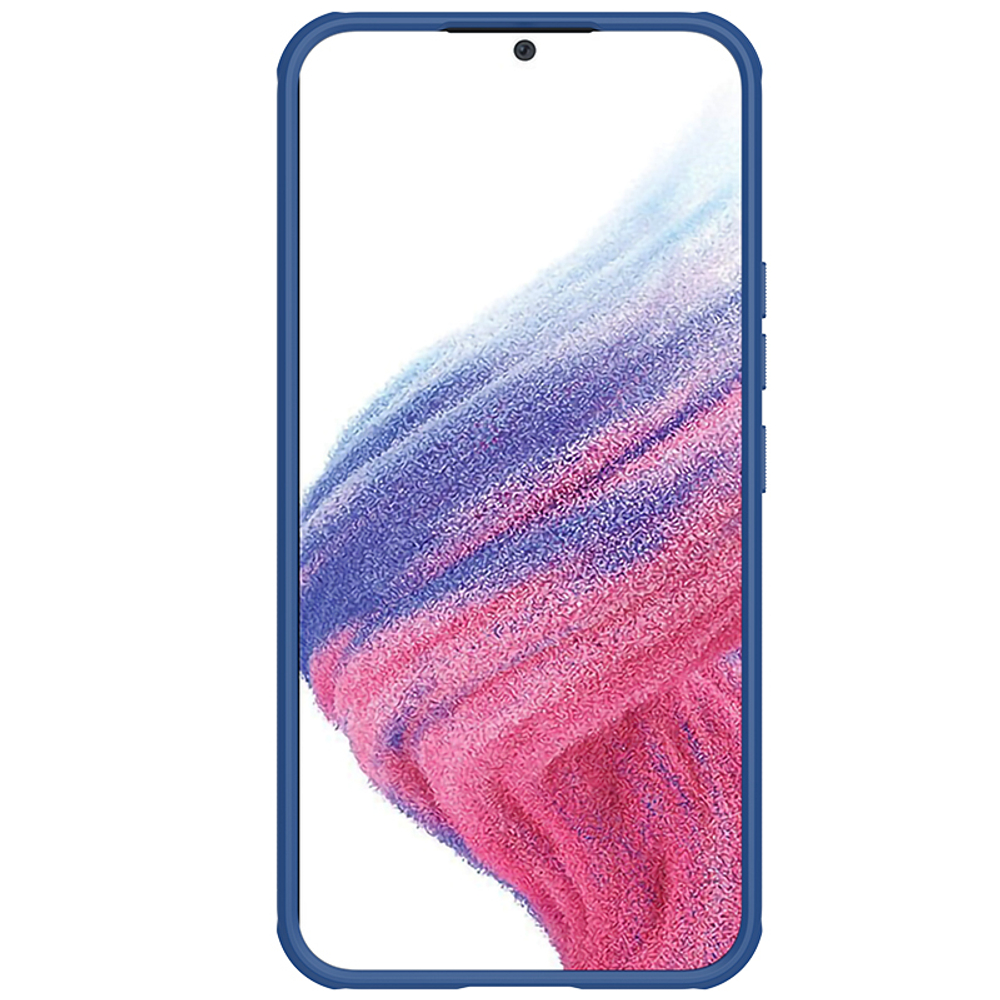 Чехол синего цвета с усиленными рамками от Nillkin для Samsung Galaxy A54 5G, серия Super Frosted Shield Pro