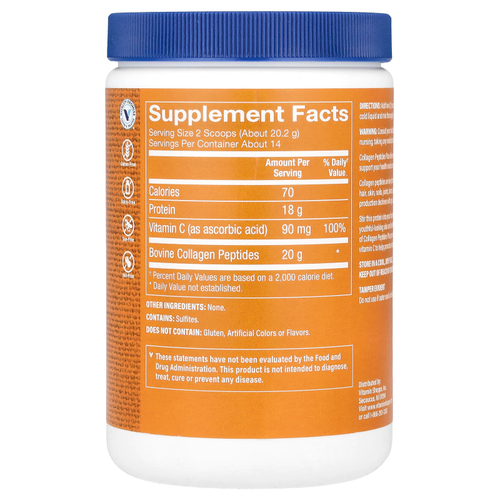 The Vitamin Shoppe, Collagen Peptides Plus, без ароматизаторов, 283 г (10 унций)