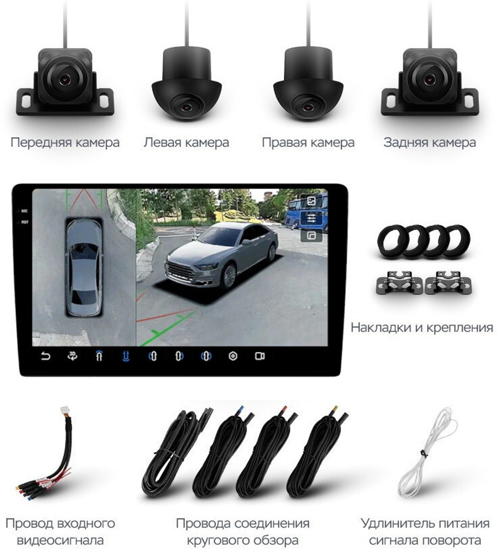 Магнитола для Jeep Wrangler 3 2014-2018 - FarCar BX10-360-9566 монитор 10.36" 2K QLED на Android 13, 6Гб+128Гб, CarPlay, 4G SIM-слот, 4 камеры в комплекте