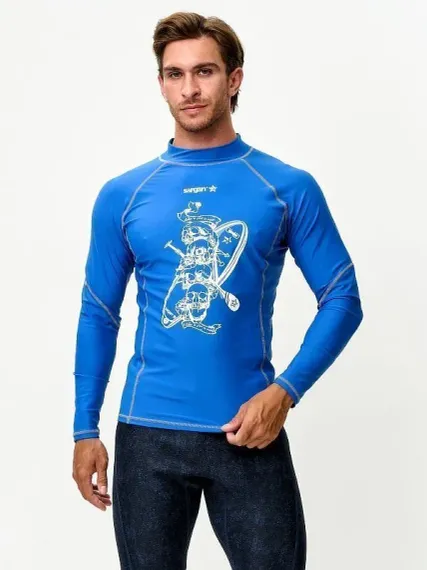 Футболка рашгард лонгслив Sargan Скелетон-Сап UPF 50+ синий